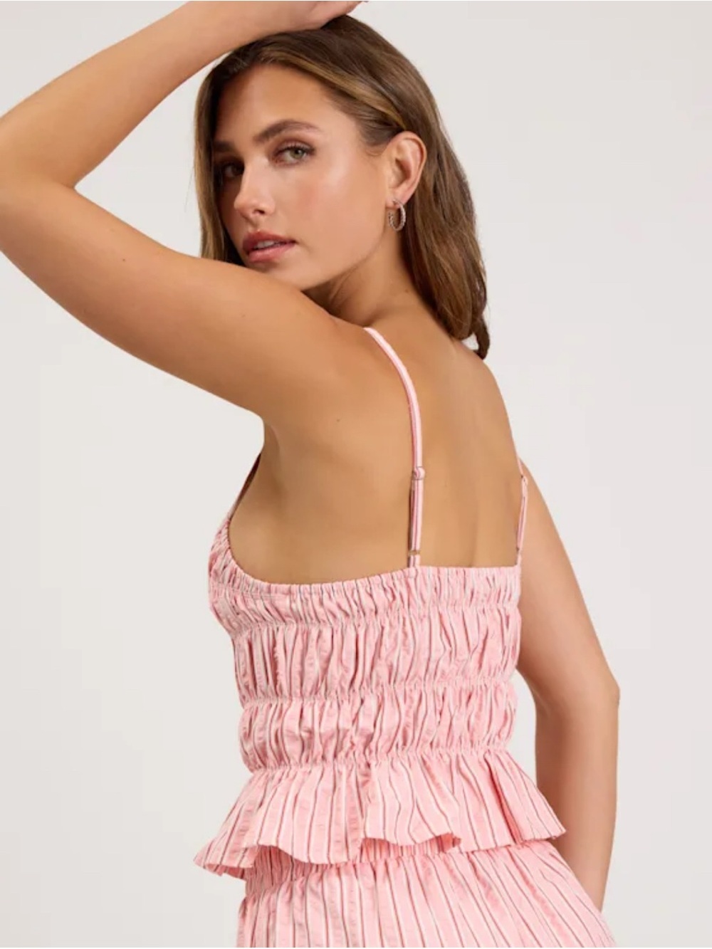 Lulus Christa Pink Striped Smocked Tank Top